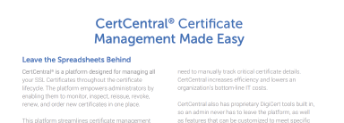 CertCentral TLS/SSL Certificate Management | DigiCert