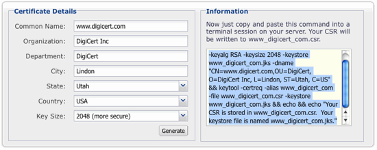 SSL Certificate CSR Creation Java