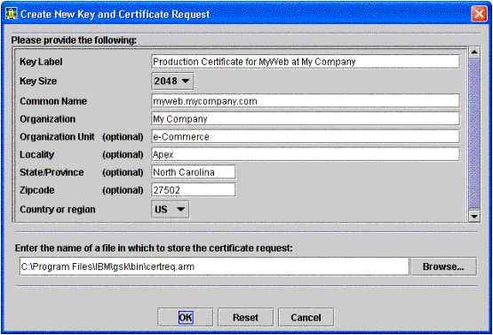 IBM Websphere SSL Certificate CSR Creation IBM Websphere CSR
