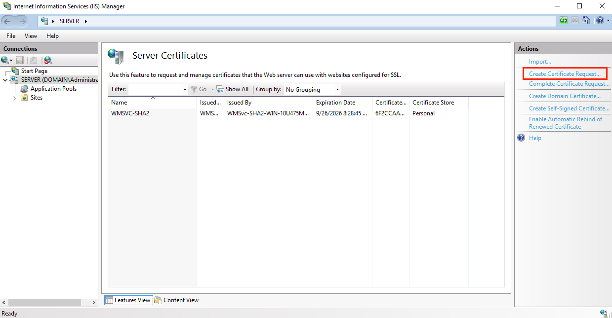 IIS 10: CSR Creation SSL Certificate Installation