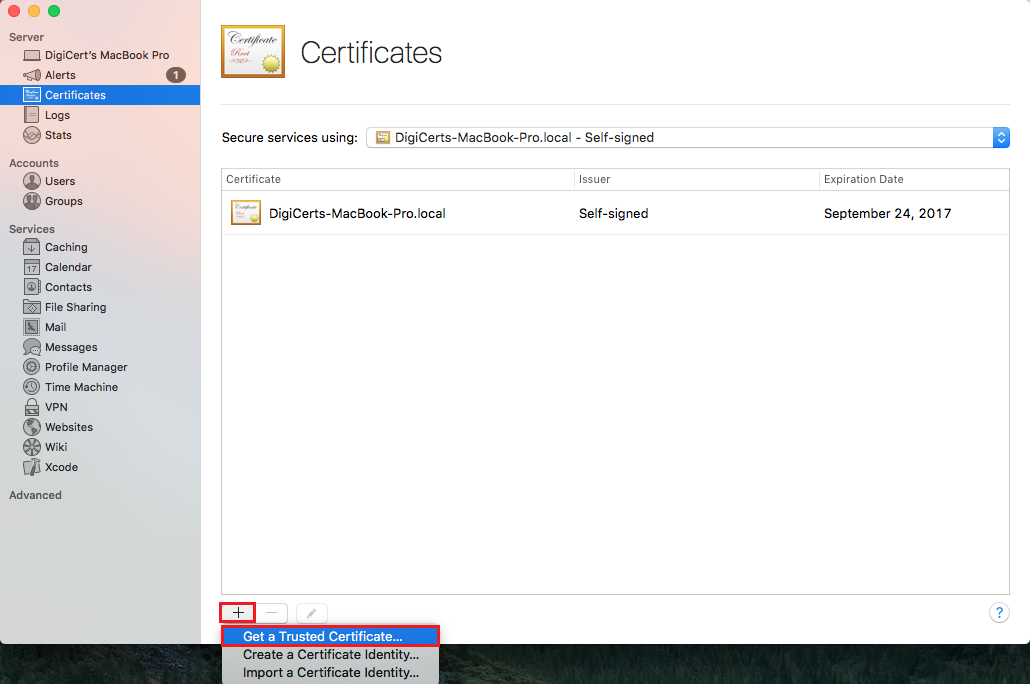 Mac OS X El Capitan: CSR Creation & SSL Certificate Install